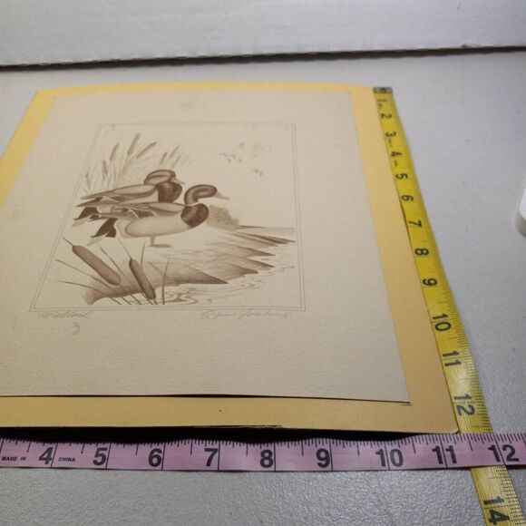Vintage American Waterfowl Etching/Print Lynn Forehand 2 of 5 Cottagecore… - Picture 5 of 6